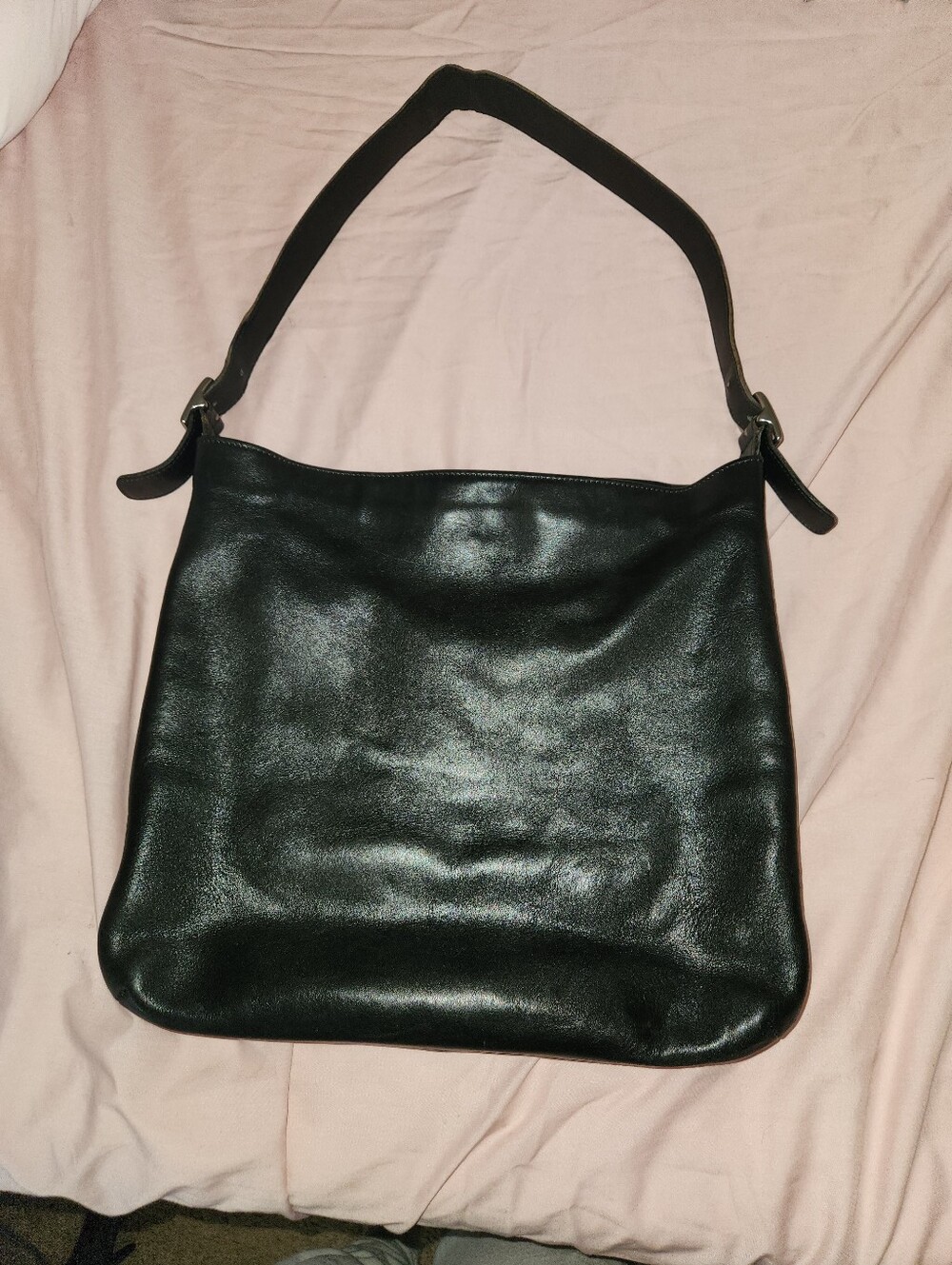 Coach Black Leather Slim Legacy  Shoulder Bag Vintage Made  in USA  9406
